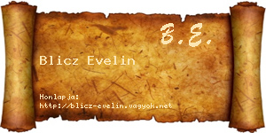Blicz Evelin névjegykártya